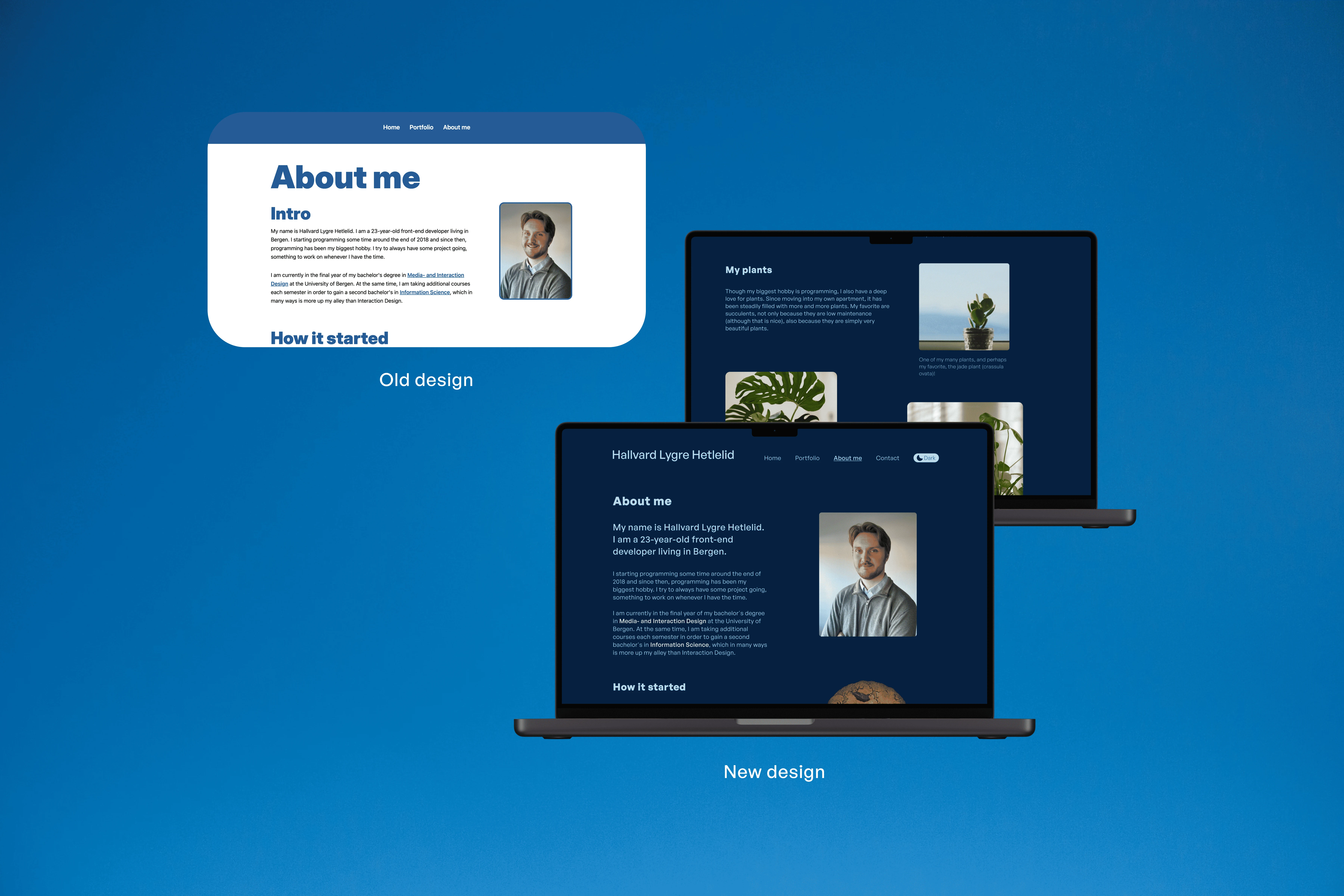 Mobile screen where you switch from light to dark mode though the navigation menu.