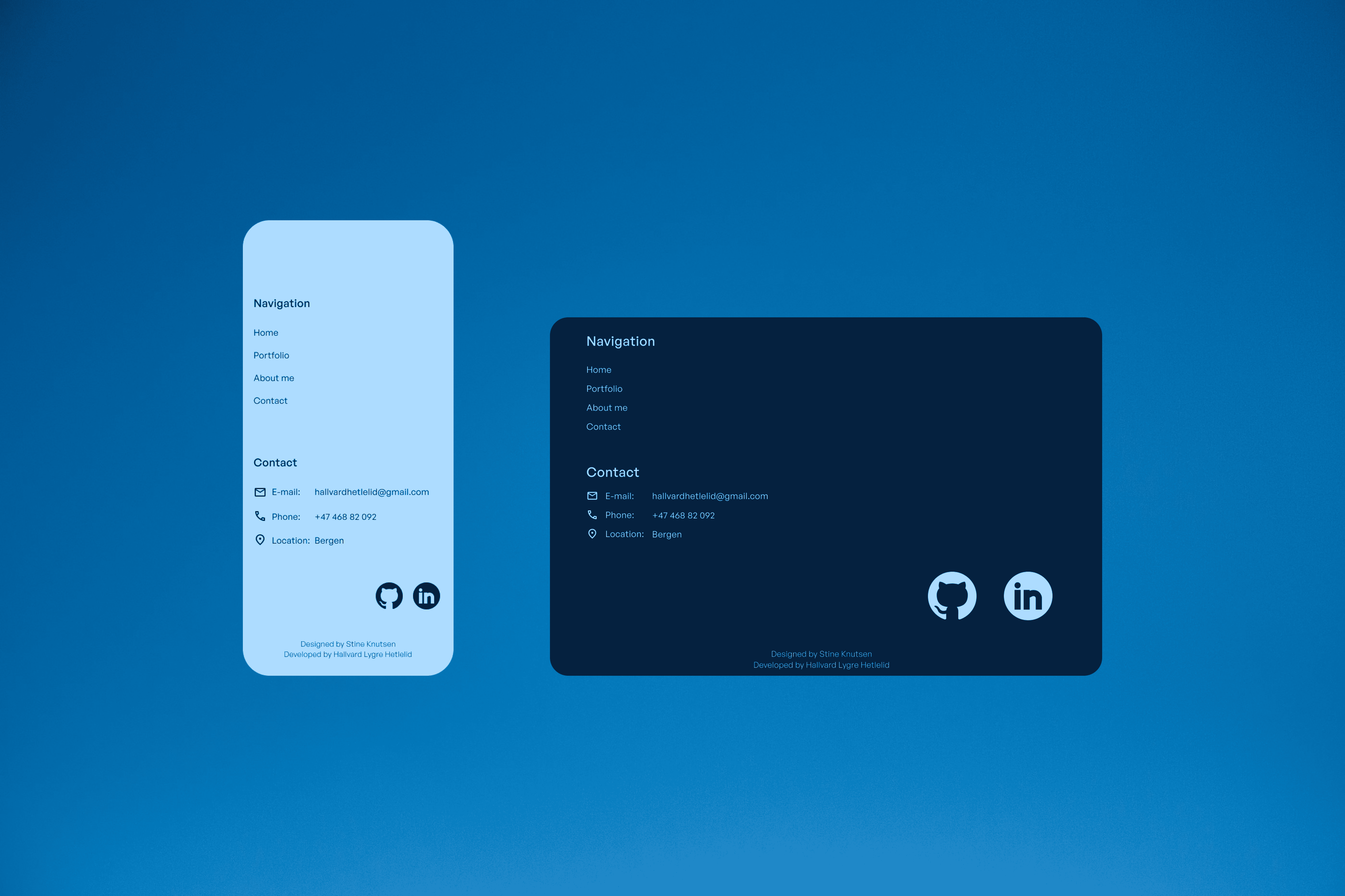 The added footer on both mobile and desktop.