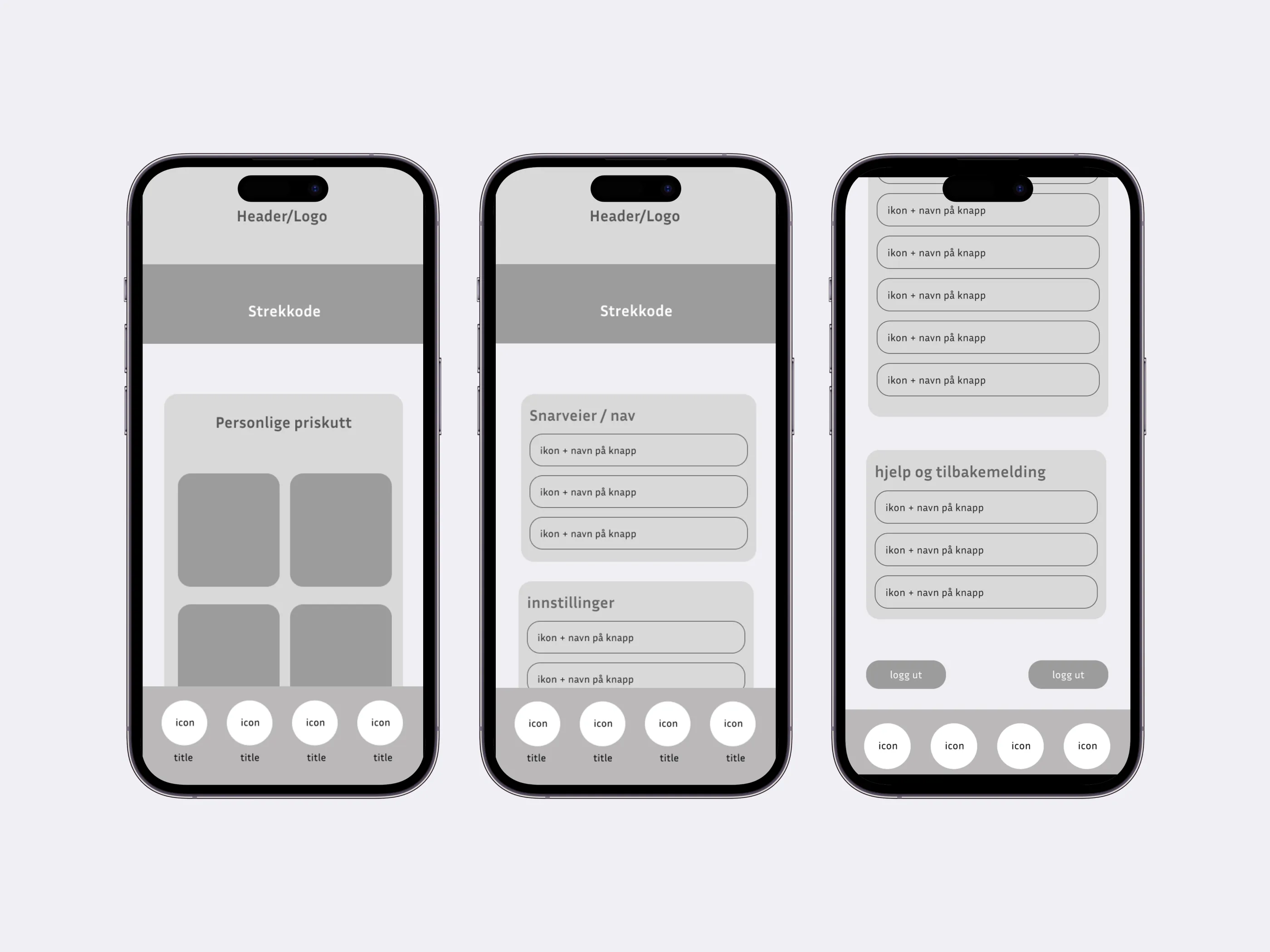 Wireframes of the design in Figma.